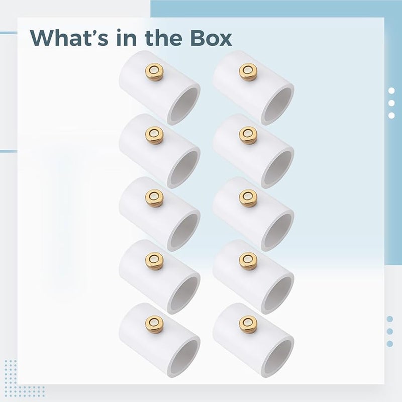 فوهات رش من النحاس والبولي فينيل كلوريد 10 قطع، خيط قياسي 1/2 بوصة لتبريد حديقة الفناء - Image 5